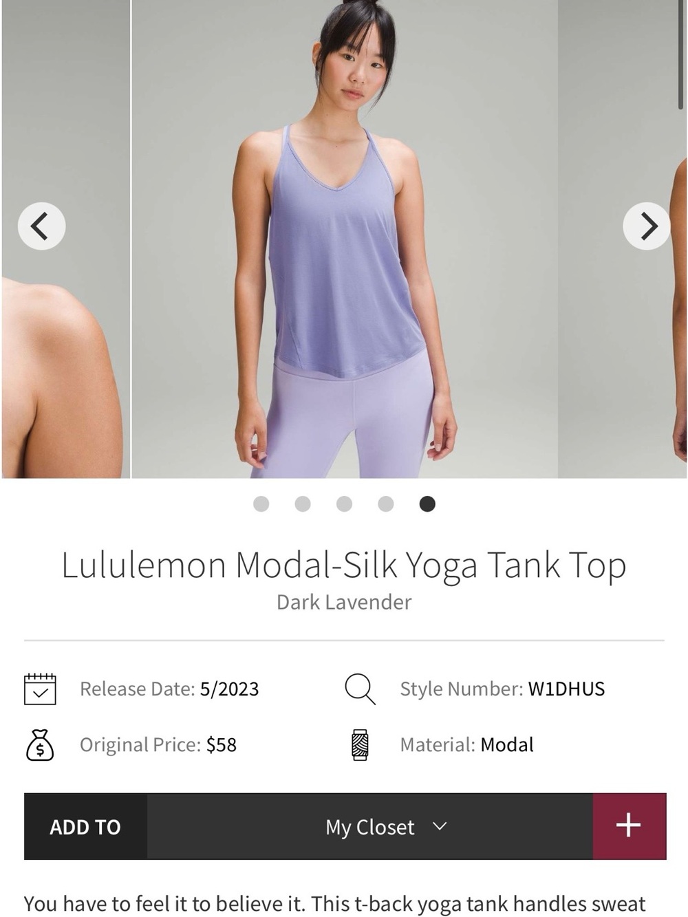 lululemon purple yoga tank top size 10